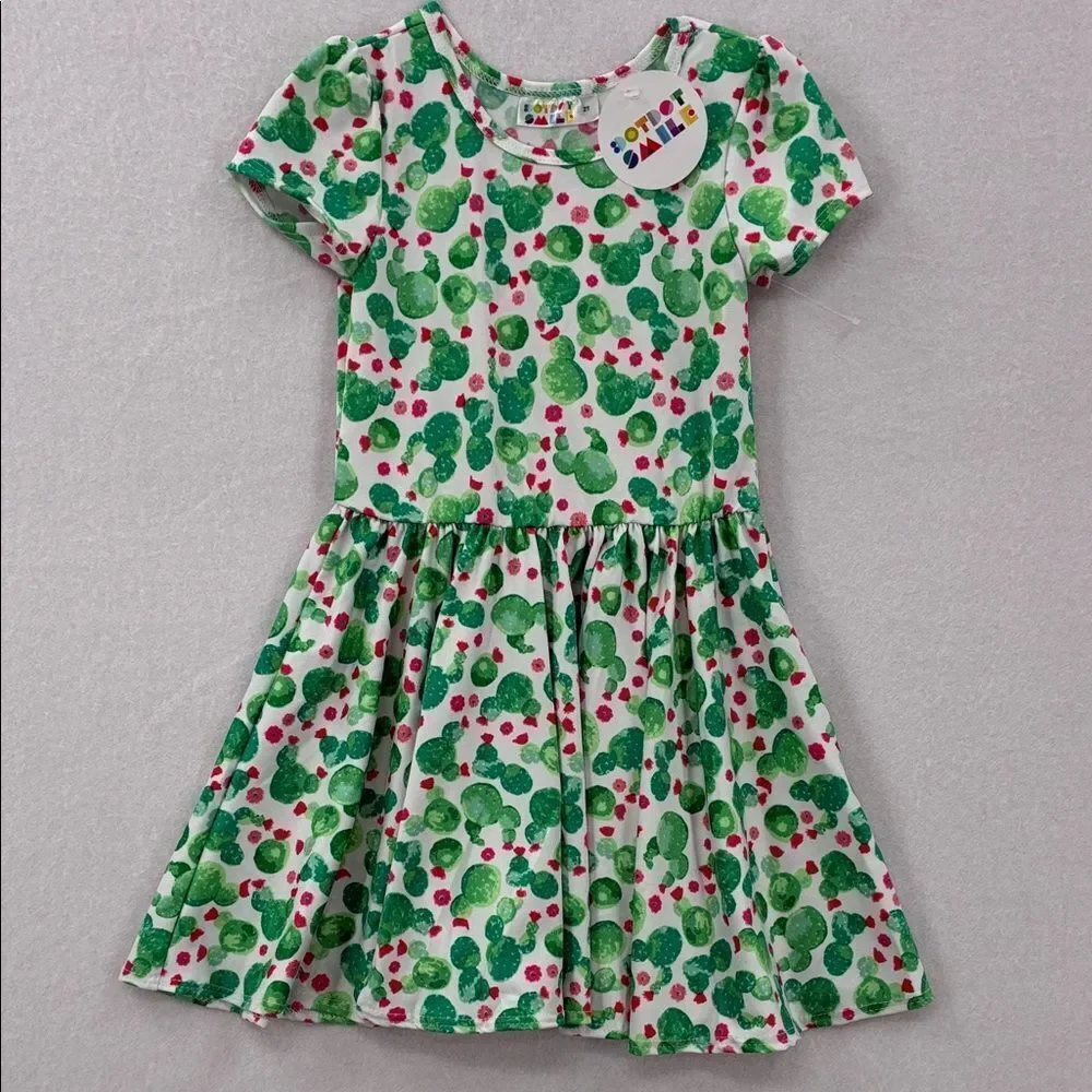 3For$20 Dot Dot SmileGreen and Piny Patterned Kids Dress size 2T